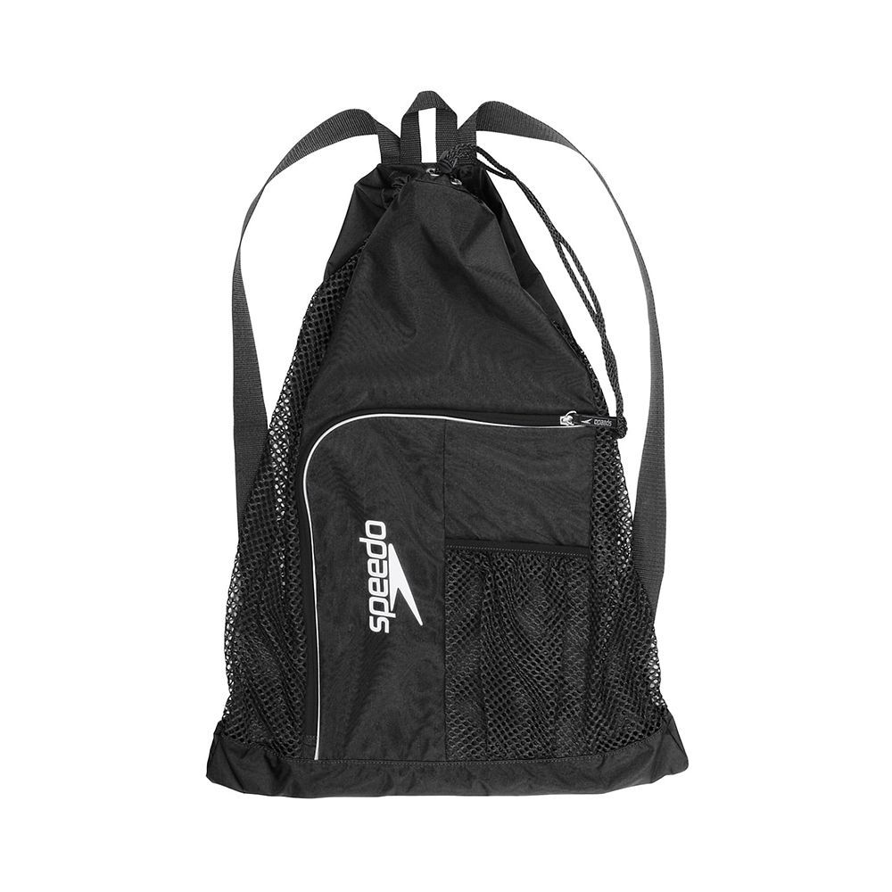 Delux Ajustable Drawstring Backpack Sack bag Black/Blue 