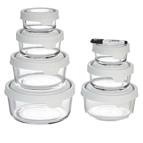 Anchor Hocking TrueSeal 10-Piece Glass Food Storage Set - White