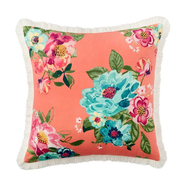 The Pioneer Woman Coral Floral Decorative Pillow