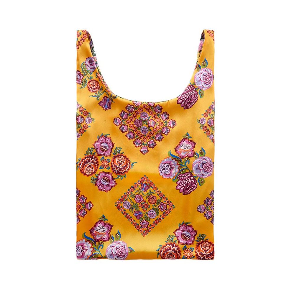 Floral-Print Twill Tote