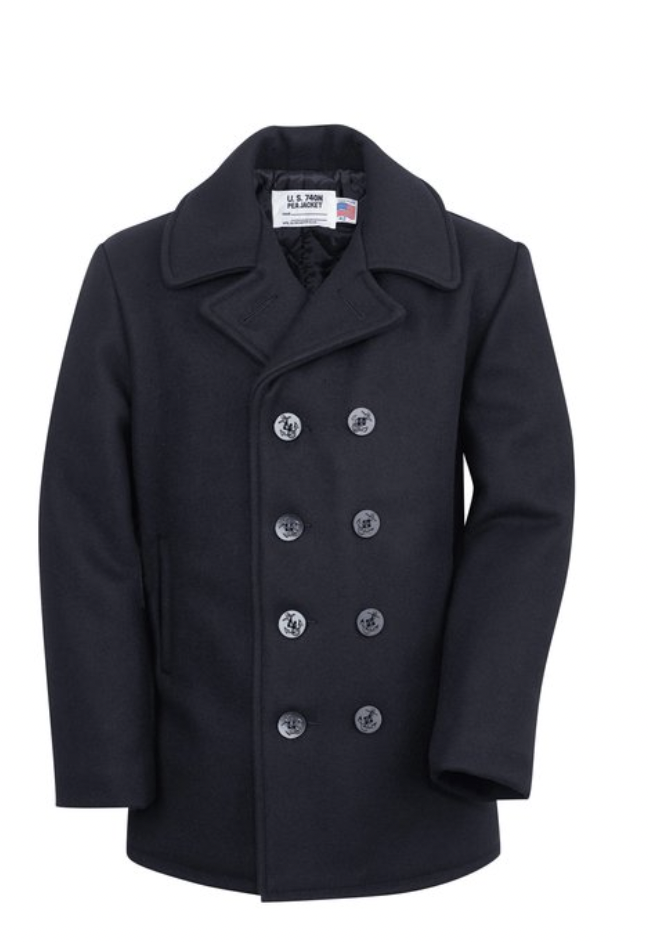 mens heavy peacoat