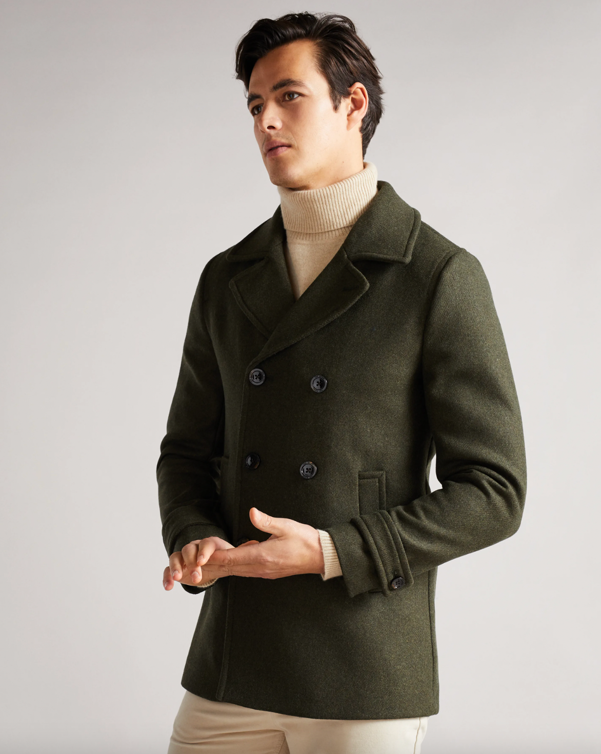 mens wool pea coat