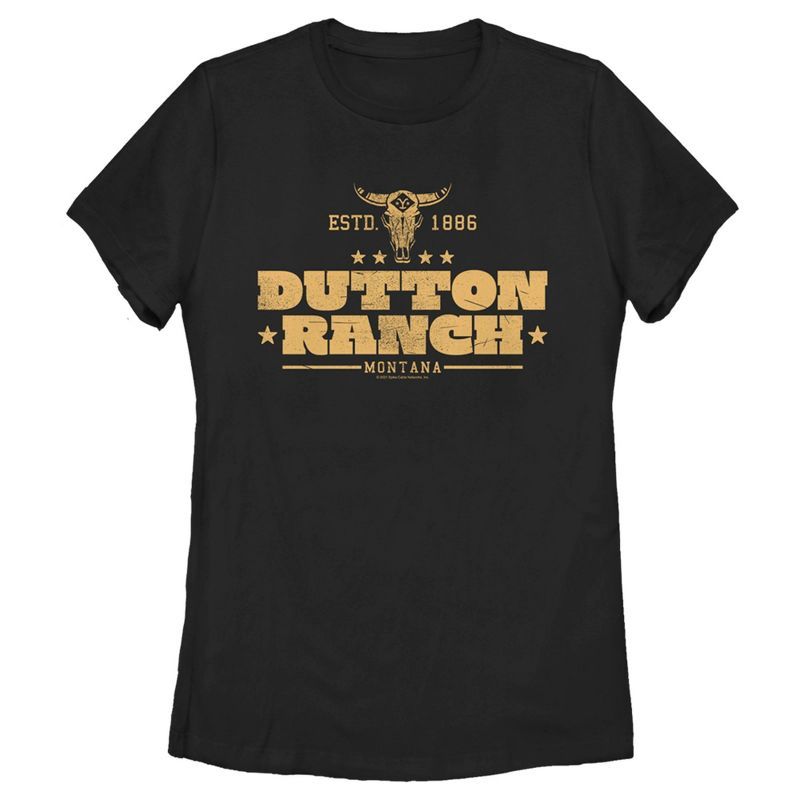 Small Cow Skull Dutton Ranch Logo T-Shirt