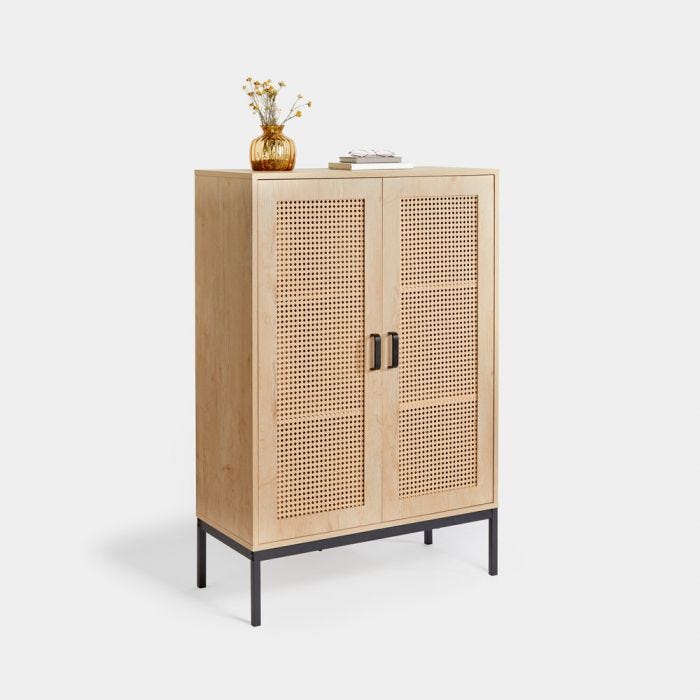 Lena Rattan 2 Door Tall Sideboard