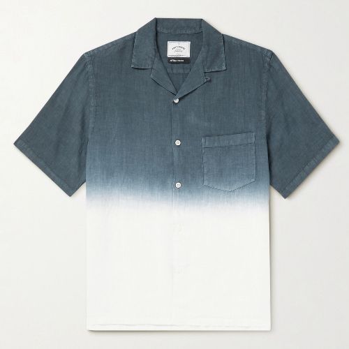 Convertible-Collar Dip-Dyed Linen Shirt