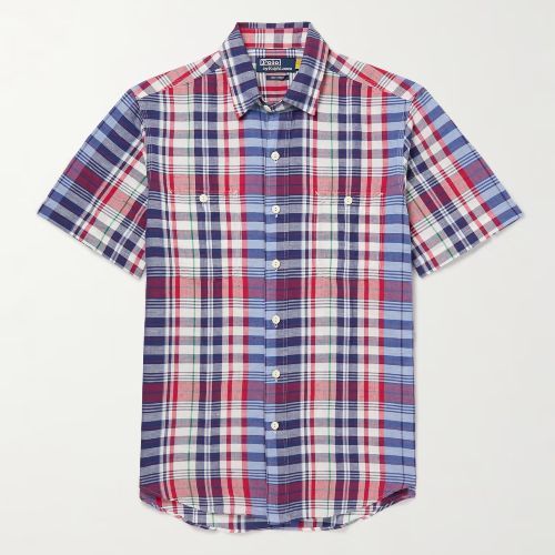 Checked Linen and Cotton-Blend Shirt