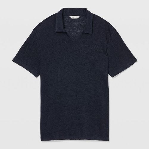 Short Sleeve Linen Polo