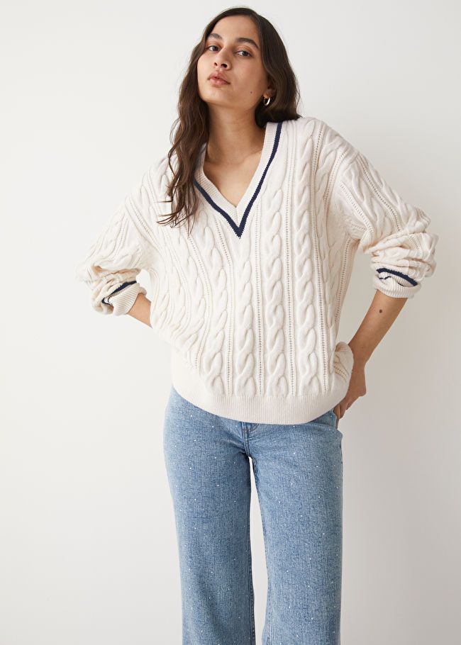 White tennis clearance sweater