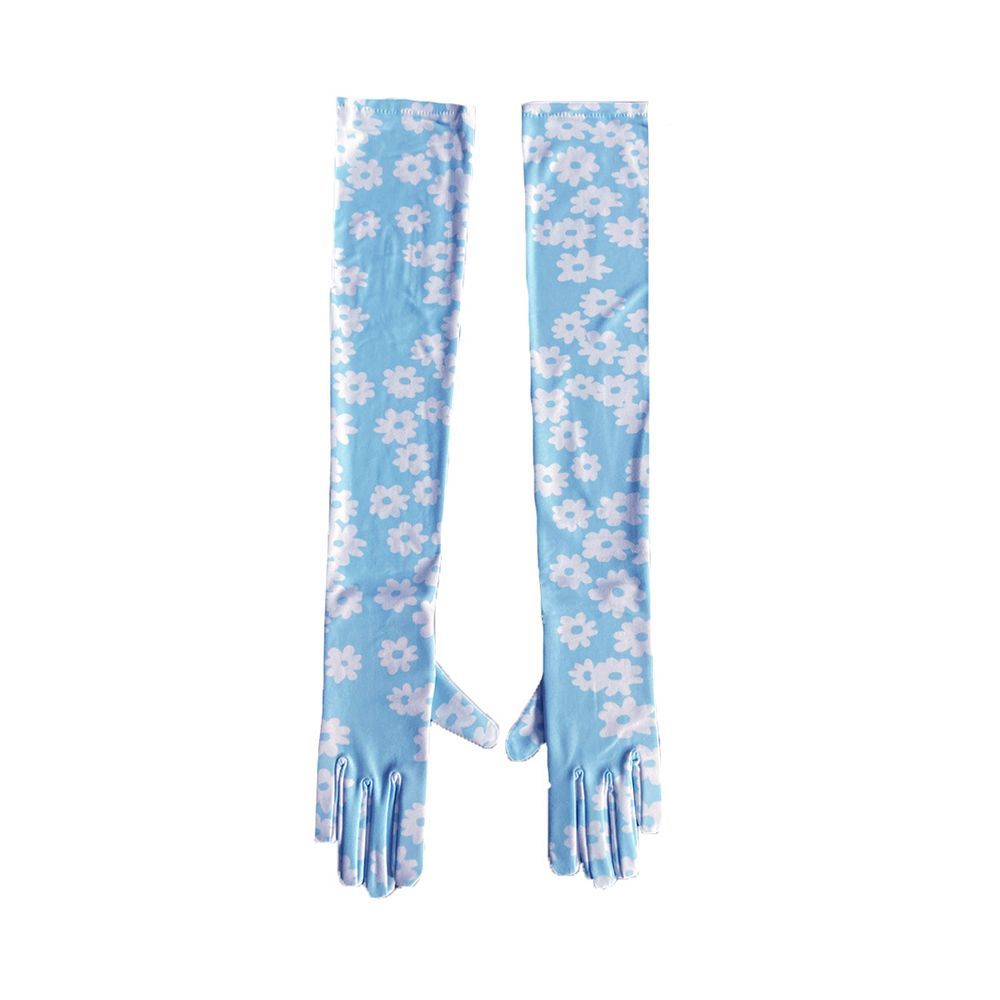 Flower pale blue gloves