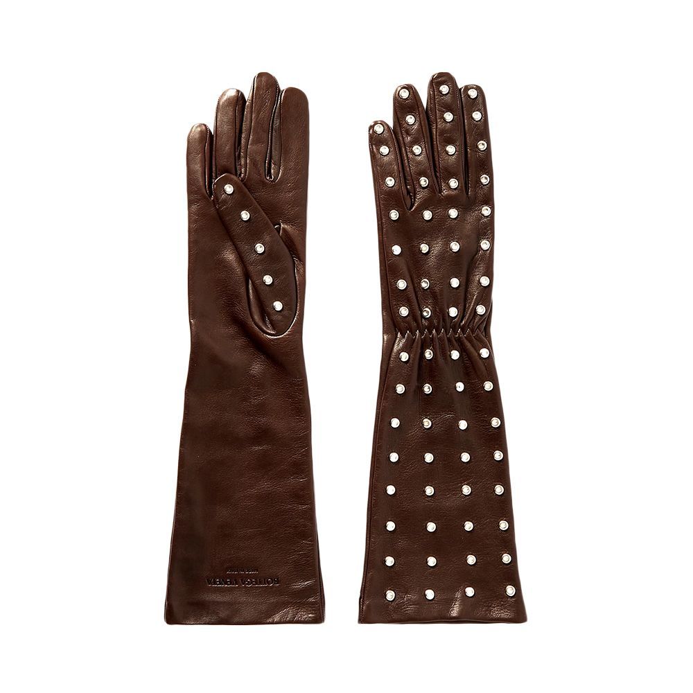 Grained leather gloves