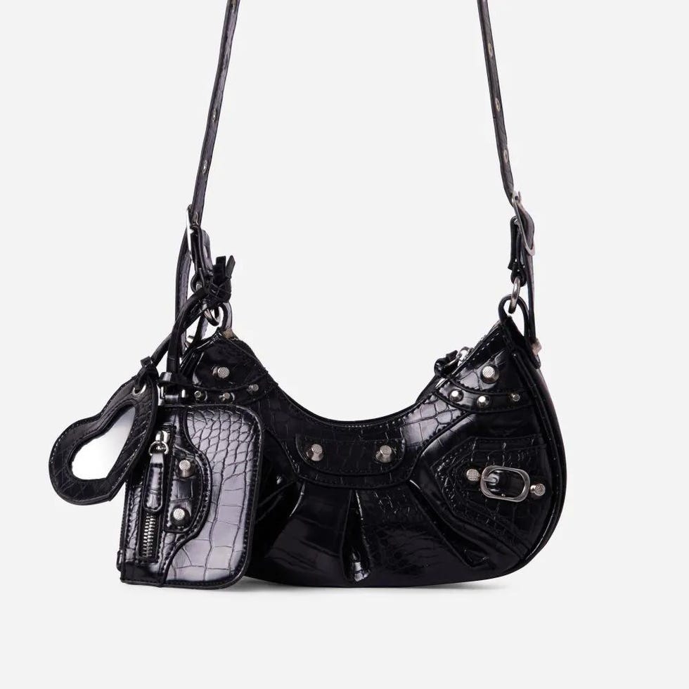 Texas Shoulder Bag in Black Faux Leather