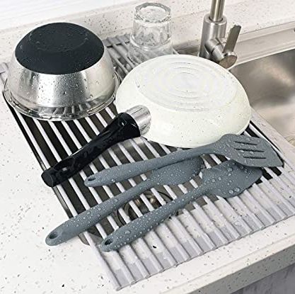 Surpahs Over-The-Sink Silicone Foldable Dish Drying Rack