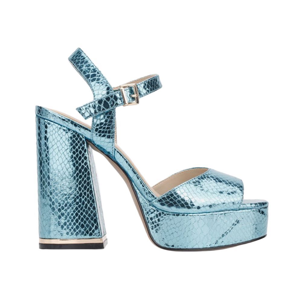 Dolly Ankle Strap Glitter Platform Heel