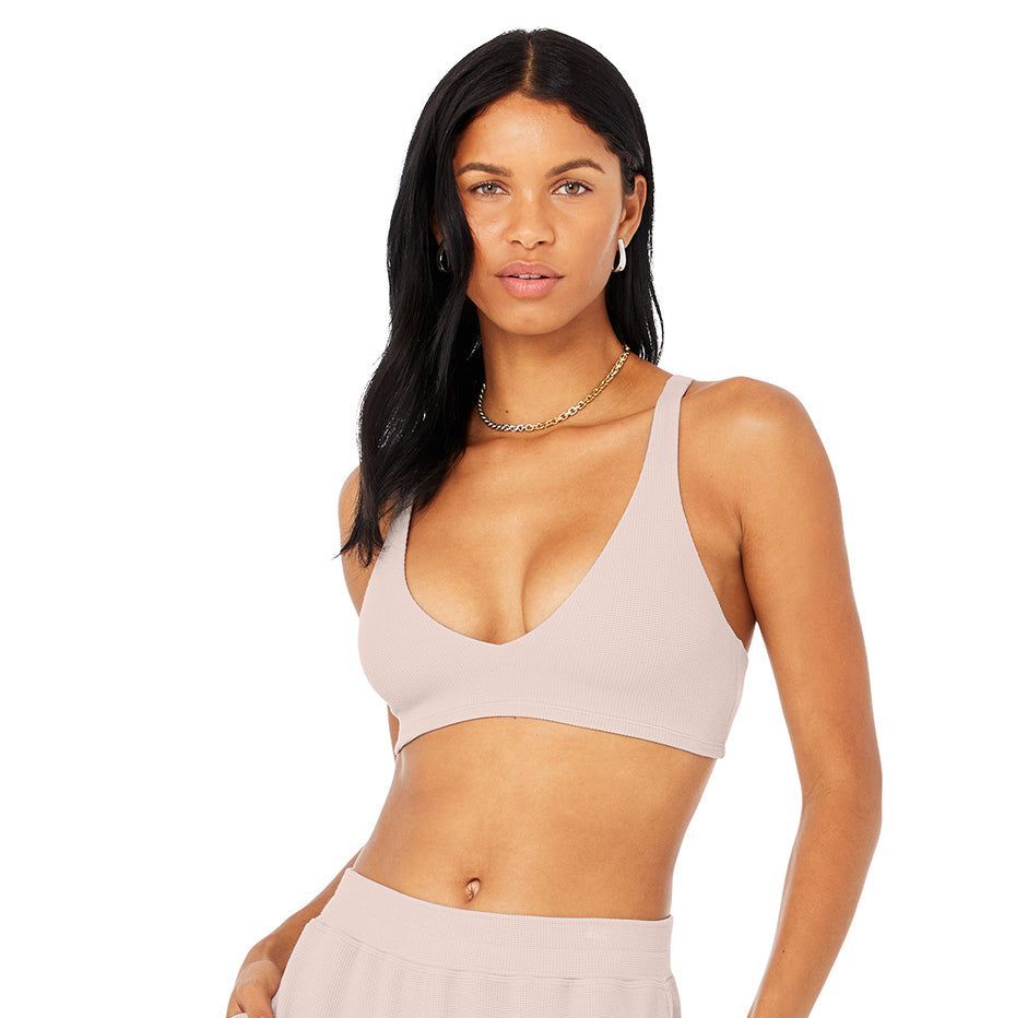SKIMS Fits Everybody lace-trimmed stretch triangle bralette - Neon Rose