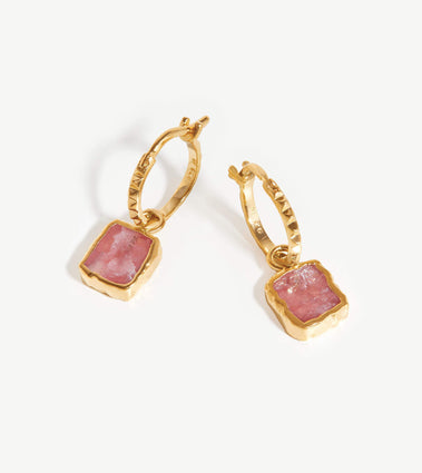Mini Pyramid Charm Hoop Earrings