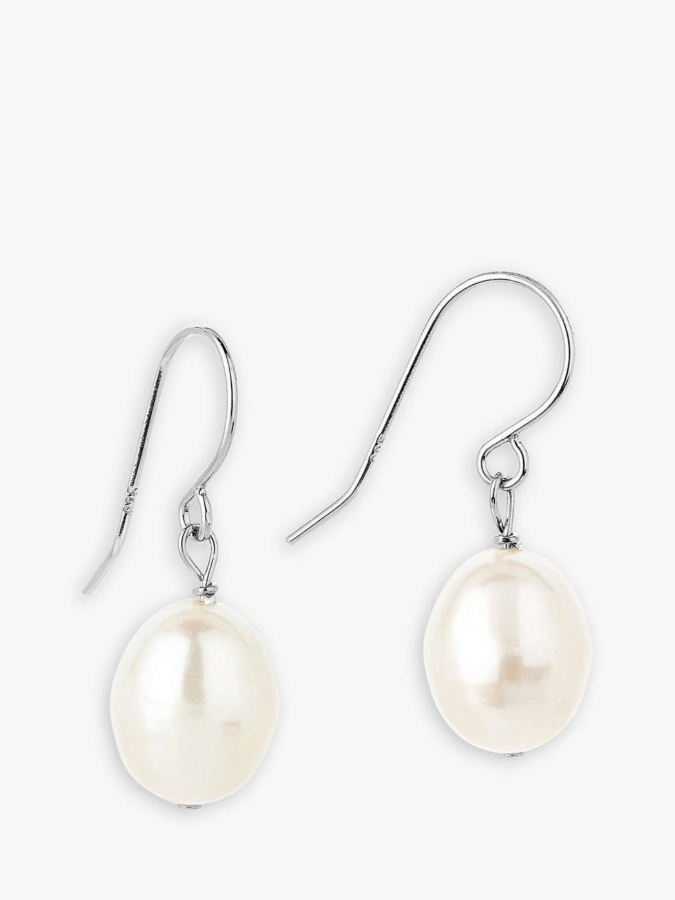 Pearl Drop Earrings, White