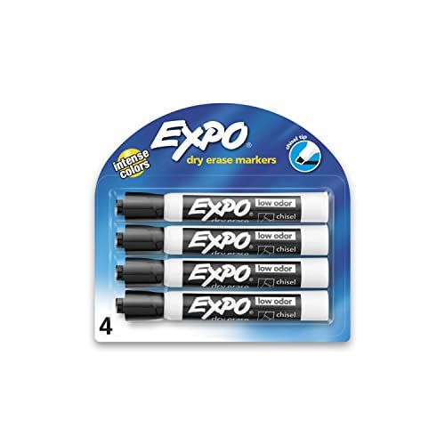 Low-Odor Dry Erase Markers, 4-Count