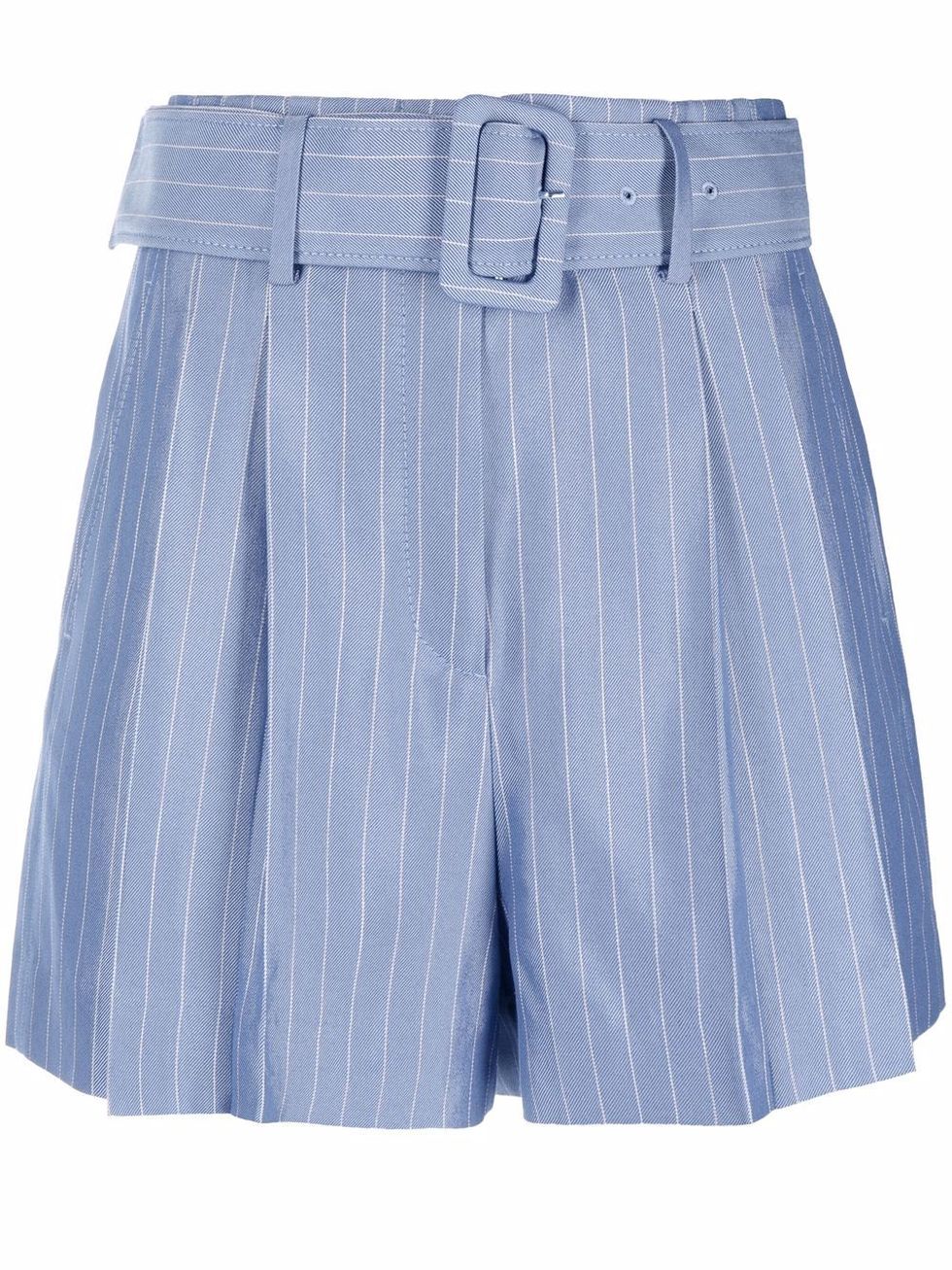 Pinstripe Tailored Belted Shorts