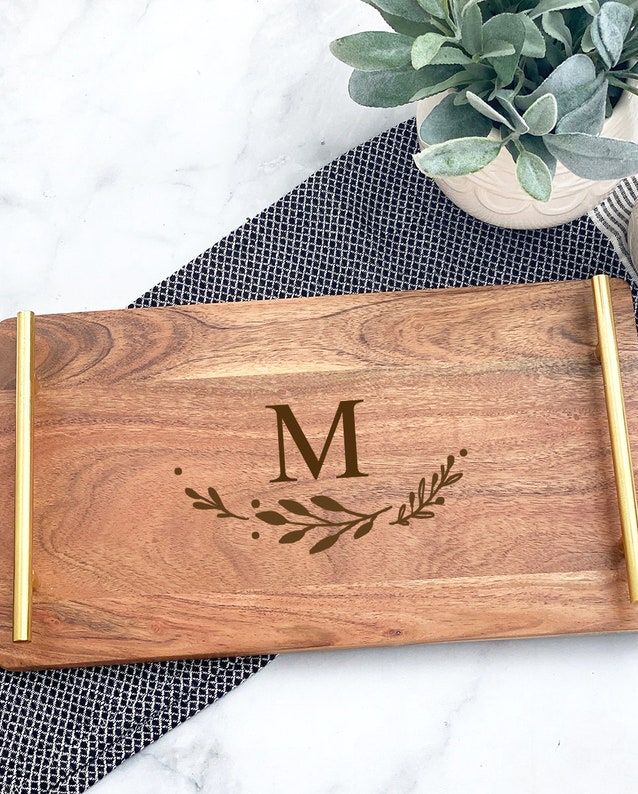 Personalized Serving Tray with Handles 