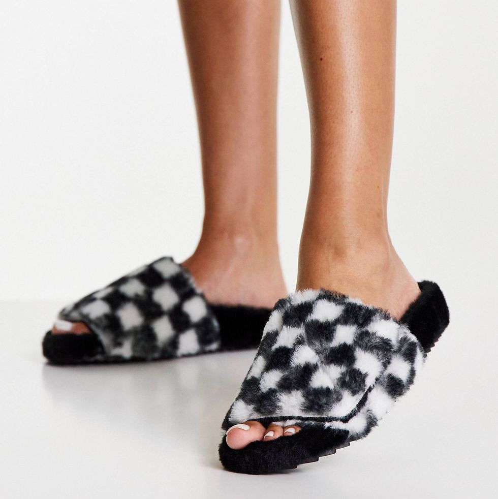 Checkerboard Mule Slippers