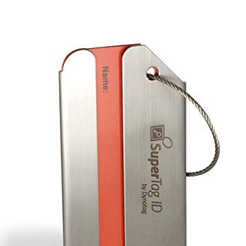Web Enabled Brushed Stainless Steel Smart Luggage ID Tag+