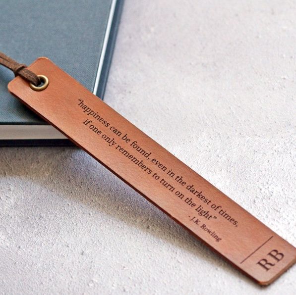 Personalized Custom Quote Leather Bookmark