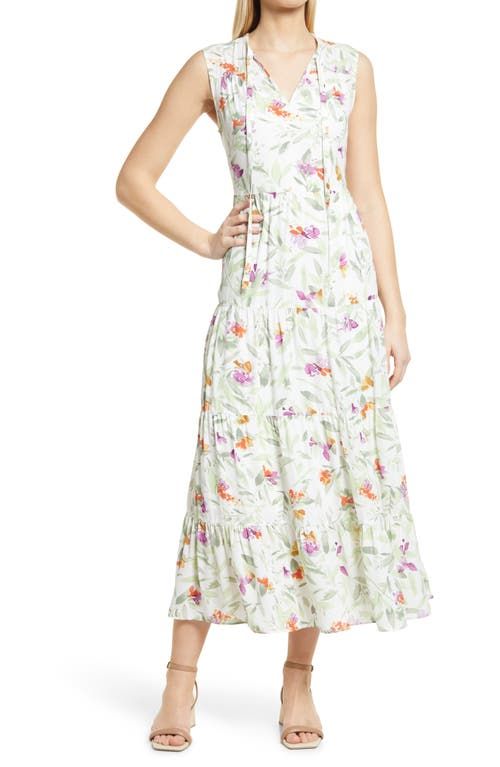 Floral Print Sleeveless Maxi Dress 