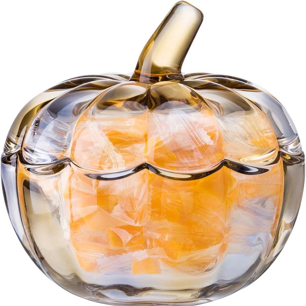 Glass Pumpkin Jar with Cover