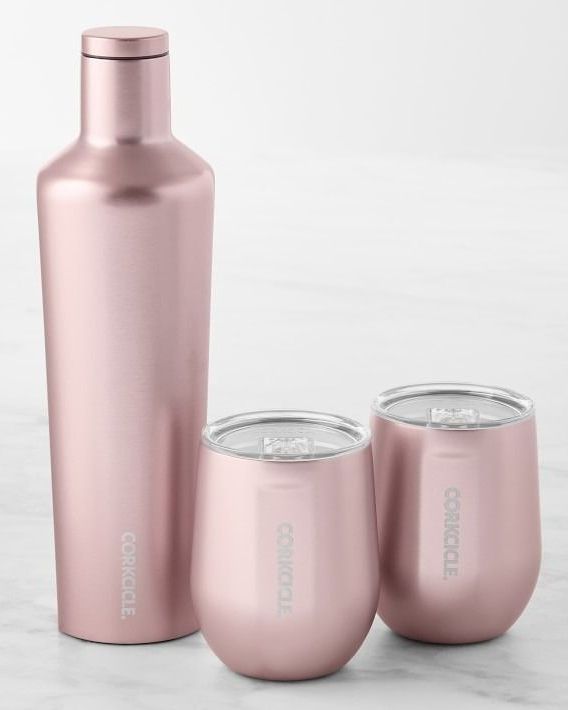 Corkcicle Insulated Canteen and Stemless Wine Glass Set