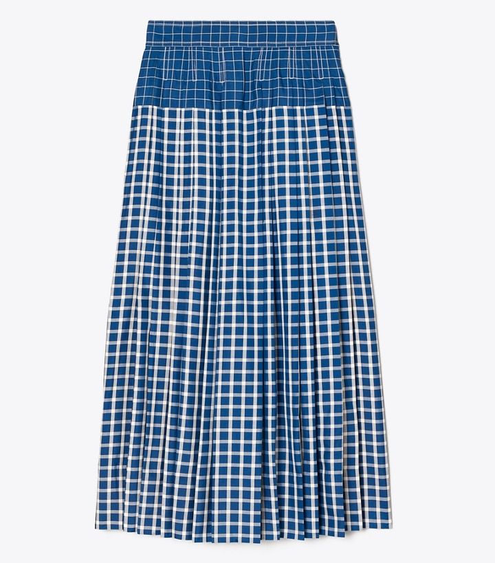 Picnic Plaid Silk Pleated Skirt