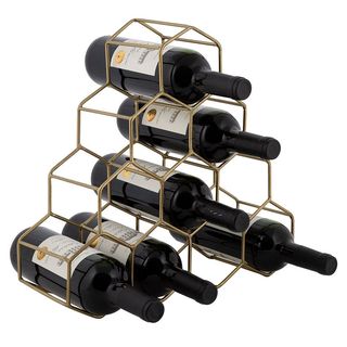 Hexagon Wire Wine Rack - Gold