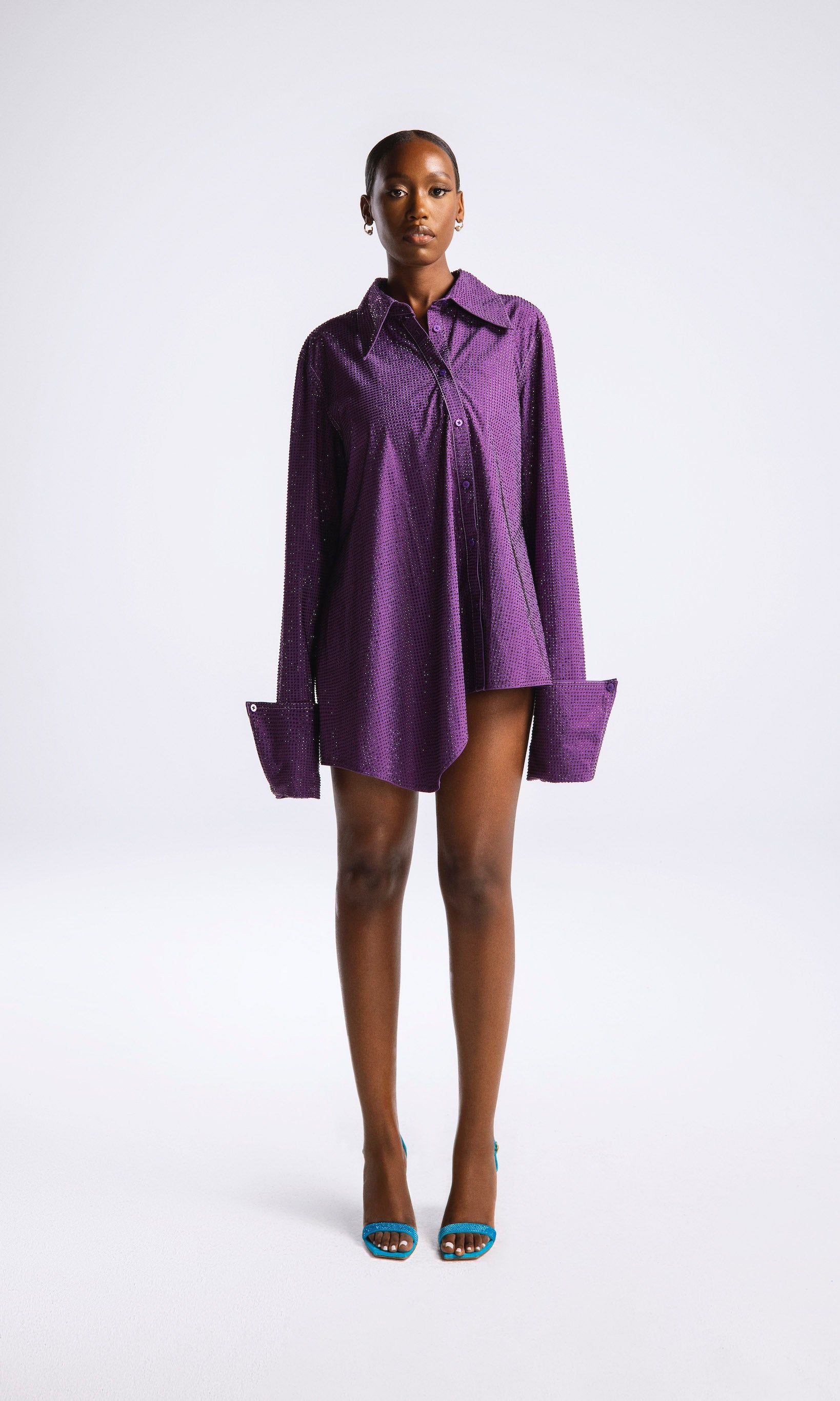 Oversized collar hotsell shirt dress