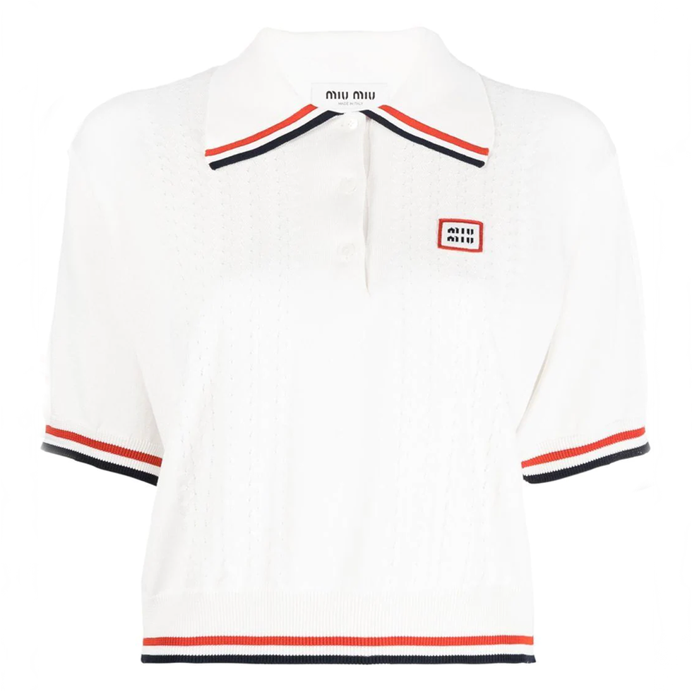Logo Patch Knitted Polo Top
