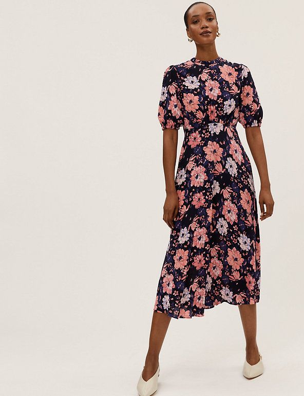 Floral tea dress clearance midi