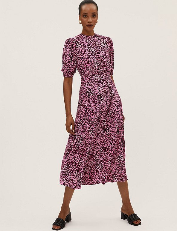 Next pink leopard outlet print dress