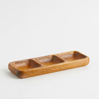 Three Compartment Wooden Dish