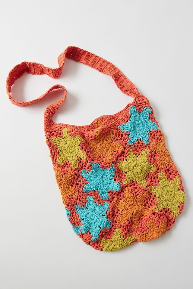 Crochet Woven Sling Shoulder Bag