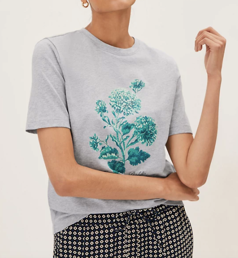 Pure Cotton Slogan Crew Neck T-Shirt 