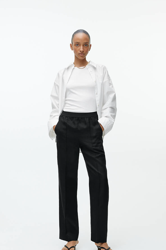 Linen Trousers Black