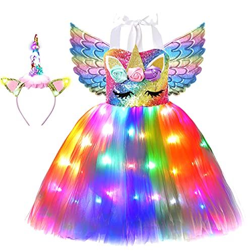 LED Light Up Unicorn Princess Dress