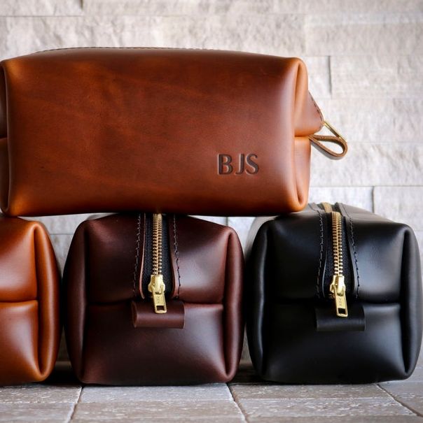 Personalized Leather Toiletry Bag 