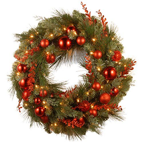 Pre-Lit Artificial Christmas Wreath