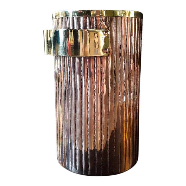 Copper Champagne Ice Bucket With Brass Décor