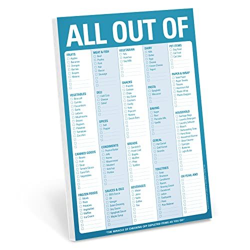 'All Out Of' Grocery List Note Pad