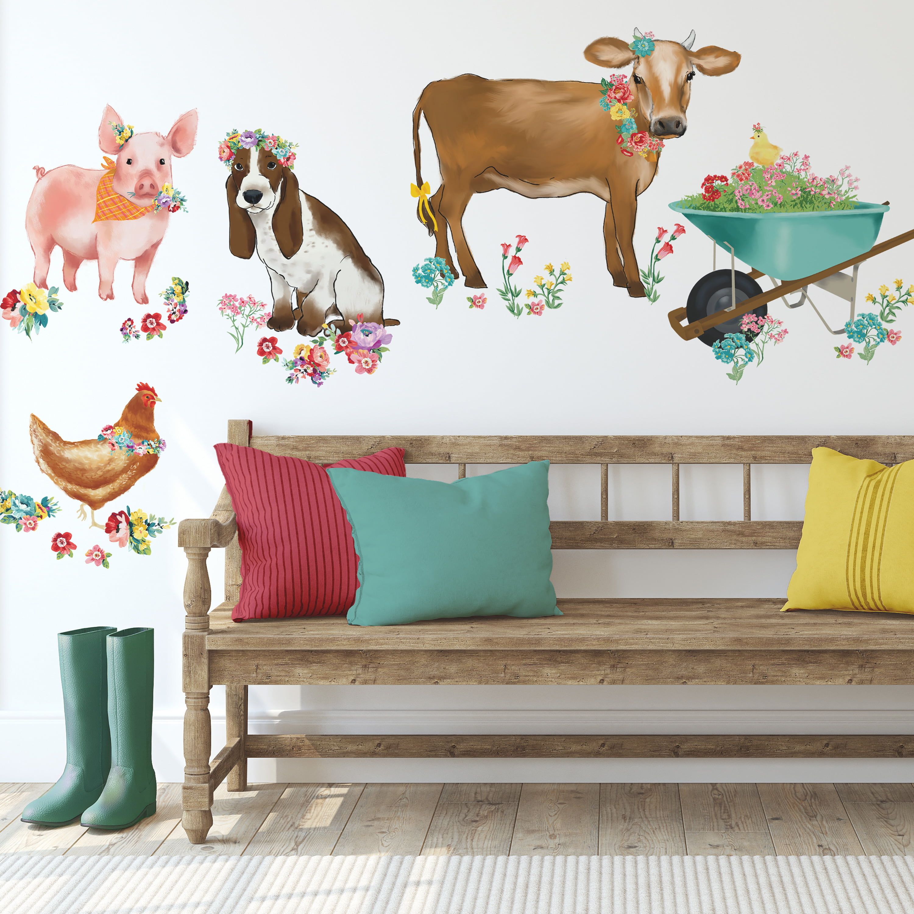 Ranch Animals Giant Peel & Stick Wall Decals Set