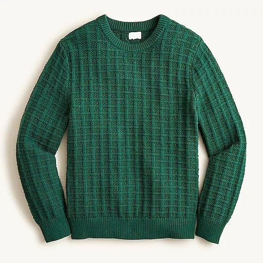 Cotton Sweater in Checkered Stitch