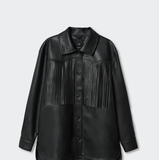 Leather Effect Fringed Jacket