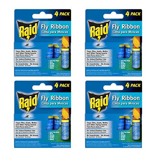 16 Pack Sticky Fly Strips Catcher, Fruit Fly Traps Ribbon Paper  Indoor/Outdoor