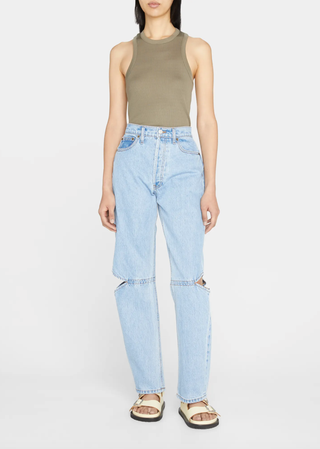 Cowgirl Straight Cut-Out Knee Jeans