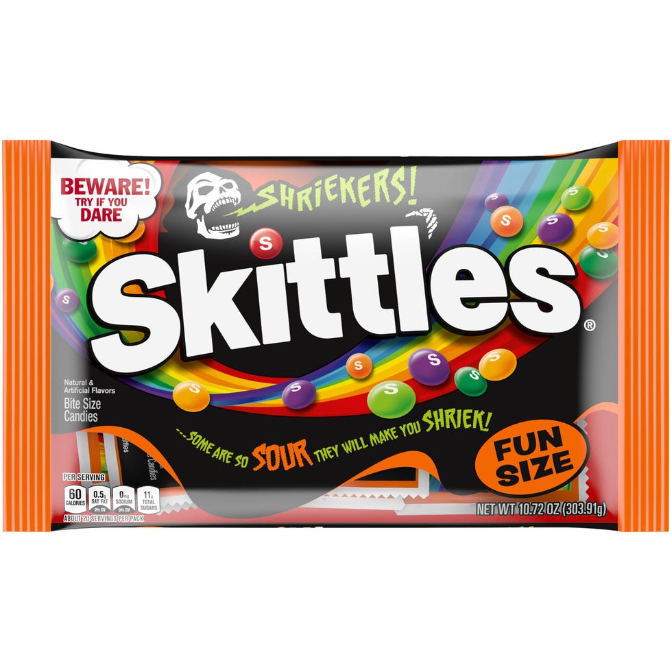 Skittles Shriekers Sour Halloween Chewy Candy Fun Size Bag 